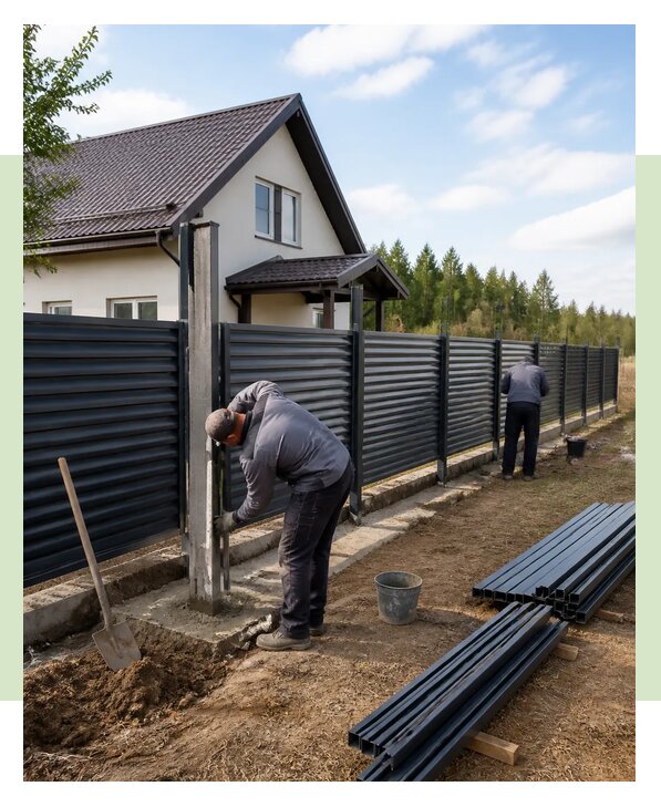 Строительство заборов под ключ с установкой в Богородицке